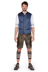 Spieth & Wensky Trachtenweste BENSON marsala/dunkelrot/jeans/dunkelblau