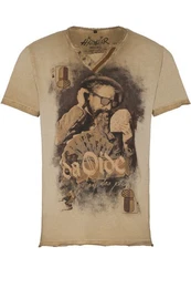 Trachtenshirt Trachtenshirt Herren - DA OIDE - hellbraun