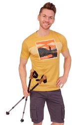 Piz Pal Outdoorjacke Trachtenshirt Herren TREBGAST honig/nadelgrün