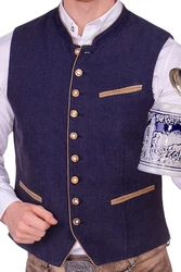 Maddox Trachtenweste Leinenweste OLIVER marine/weinrot