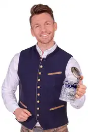 Trachtenweste Leinenweste - OLIVER - marine, weinrot
