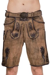 Trachtenlederhose Lederhose Herren kurz - LAUSER - eiche