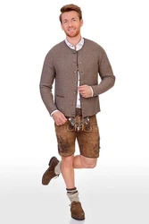 Spieth & Wensky Trachtenstrickjacke Pocking nuss/hellgrau