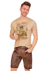 MarJo Trachtenshirt Herren HENRICK hellgrau/schlamm