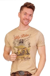 Trachtenshirt Trachtenshirt Herren - HENRICK - hellgrau, schlamm
