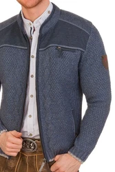 Spieth & Wensky Trachtenstrickjacke KASIMIR dunkelgrau/jeansblau