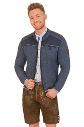 Spieth & Wensky Trachtenstrickjacke KASIMIR dunkelgrau/jeansblau