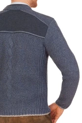 Spieth & Wensky Trachtenstrickjacke KASIMIR dunkelgrau/jeansblau