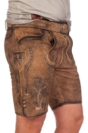 Trachtenlederhose Lederhose Herren kurz - SAMUEL - braun