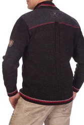 Spieth & Wensky Trachtenstrickjacke BALDO mittelgrau/schwarz