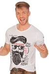 Hangowear Trachtenshirt Herren KENNY AUSTRIA hellgrau/weiß