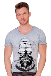 Hangowear Trachtenshirt WINDJAMMER Herren himmelblau/grau