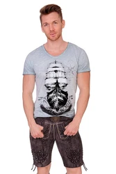 Hangowear Trachtenshirt WINDJAMMER Herren himmelblau/grau