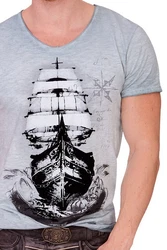 Hangowear Trachtenshirt WINDJAMMER Herren himmelblau/grau