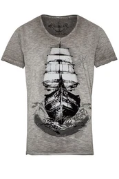 Trachtenshirt Shirt Herren - WINDJAMMER - himmelblau, grau