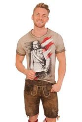 Hangowear Trachtenshirt FAUSTO Herren grau/schlamm