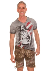 Hangowear Trachtenshirt FAUSTO Herren grau/schlamm