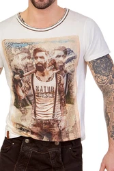 MarJo Trachtenshirt Herren MARTIN seagras/vintage weiß