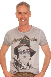 Trachtenshirt Trachtenshirt Herren - ALPENHIPSTER AUSTRIA - grau
