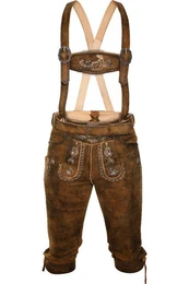 Trachtenlederhose Kniebundlederhose - CALVIN - bistre brown