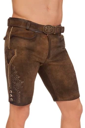 Trachtenlederhose Lederhose Herren kurz - FAELO - nuss