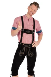 Trachtenlederhose Kniebundlederhose - KORBINIAN - schwarz