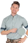 Maddox Trachtenhemd TANJO pale denim/salbeigrün