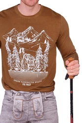 Piz Pal Strickpullover Longsleeve Herren - RIEDBACH fired umbra/pinie