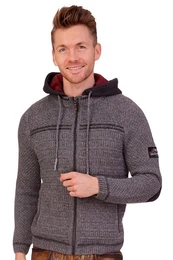 Outdoorjacke Strickjacke Herren - TOMEK - mittelgrau