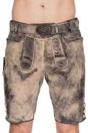 Trachtenlederhose Lederhose Herren kurz - HOPFENSEE - beige antik