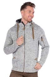 Tom Collins Outdoorjacke Strickfleecejacke - RAMON braun/hellgrau melange
