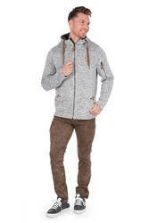 Tom Collins Outdoorjacke Strickfleecejacke - RAMON braun/hellgrau melange