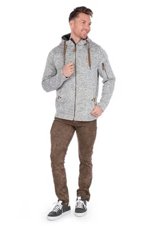 Tom Collins Outdoorjacke Strickfleecejacke - RAMON braun/hellgrau melange
