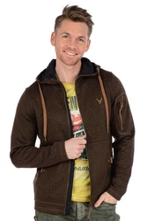 Tom Collins Outdoorjacke Strickfleecejacke - RAMON braun/hellgrau melange