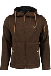 Outdoorjacke Strickfleecejacke Herren - RAMON - braun, hellgrau melange