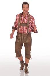 Trachtenlederhose Kniebundlederhose - CORNELIUS - erdnuss