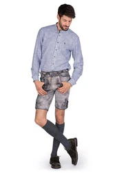 Spieth & Wensky Trachtenhemd Arnold jeans/weiß, tanne/weiß