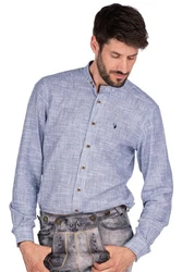 Spieth & Wensky Trachtenhemd Arnold jeans/weiß, tanne/weiß