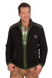 Trachtenstrickjacke Strickjacke Herren - NETZBACH - Meisterschaftsjacke - grn, schwarzme