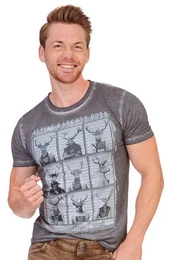 Trachtenshirt Trachtenshirt Herren - NAUGHTY BOYS - anthrazit