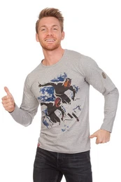 Trachtenshirt Longsleeve Herren - FINSTERALM - grau