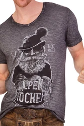 Hangowear Trachtenshirt JIMMY Herren dunkelgrau/weiß