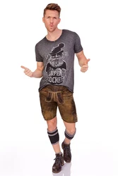 Hangowear Trachtenshirt JIMMY Herren dunkelgrau/weiß