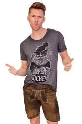 Hangowear Trachtenshirt JIMMY Herren dunkelgrau/weiß