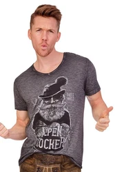 Hangowear Trachtenshirt JIMMY Herren dunkelgrau/weiß