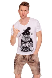 Hangowear Trachtenshirt JIMMY Herren dunkelgrau/weiß
