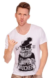 Trachtenshirt Trachtenshirt Herren - JIMMY - dunkelgrau, wei
