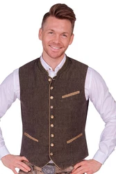 Maddox Trachtenweste Leinenweste OLIVER kiesel/oliv