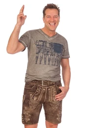 Trachtenlederhose Lederhose Herren kurz - KORBI - rauch