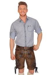 Trachtenlederhose Lederhose Herren kurz - AMSEL - blau